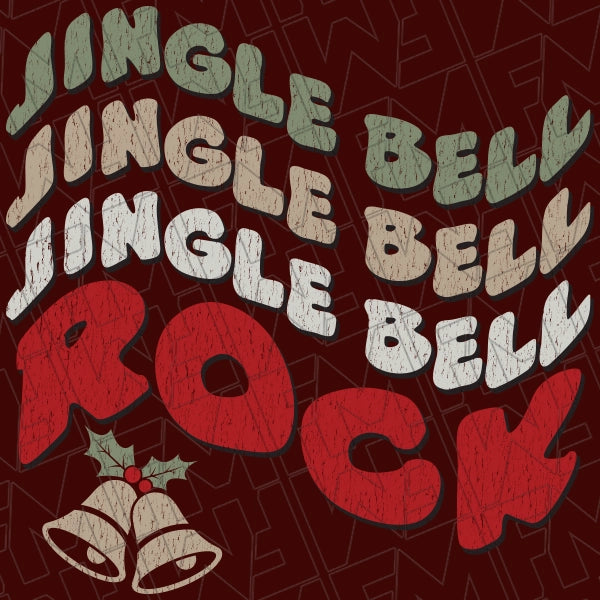 Jingle Bell Rock Christmas DTF Transfer applied to a shirt