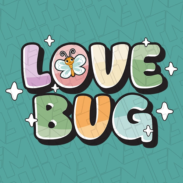 Love Bug Cute Kids Valentines DTF Transfer applied to a shirt