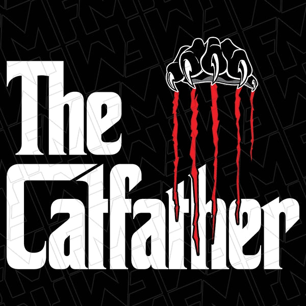 The Catfather Funny Cat Dad DTF TransferFathers Day applied to a shirt