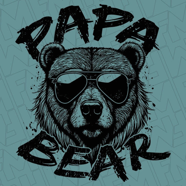 Papa Bear Dad DTF TransferFathers Day applied to a shirt