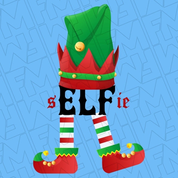 Elf Selfie Christmas applied to a shirt