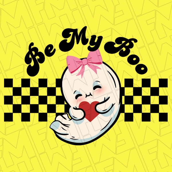 Be My Boo Ghost Hugging Heart applied to a shirt