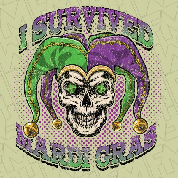 I Survived Mardi Gras for Lights applied to a shirt