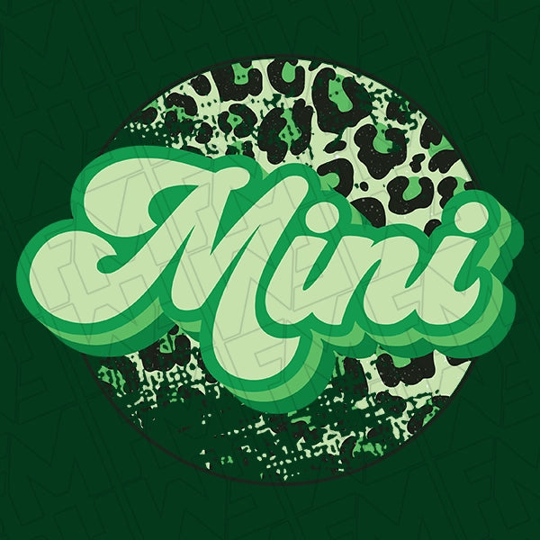 Leopard Mini Script Mommy Me St Patricks Day Kids applied to a shirt