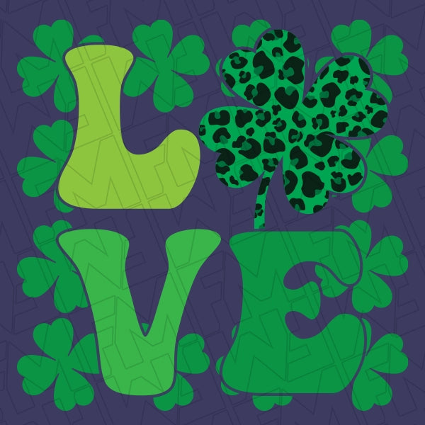 Love Shamrock Leopard Pattern St Patricks Day applied to a shirt