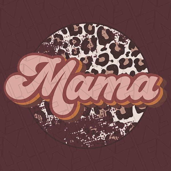 Leopard Mama Script Mommy Me Mothers Day applied to a shirt