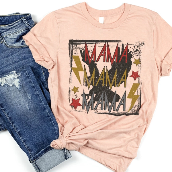 Mama Rocker Eagle Mothers Day applied to a shirt