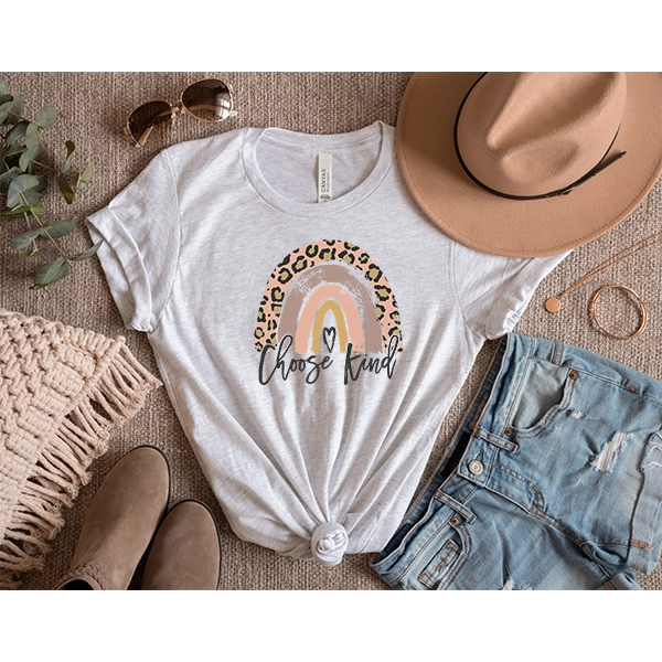 Choose Kind Boho Leopard Rainbow DTF Transfer