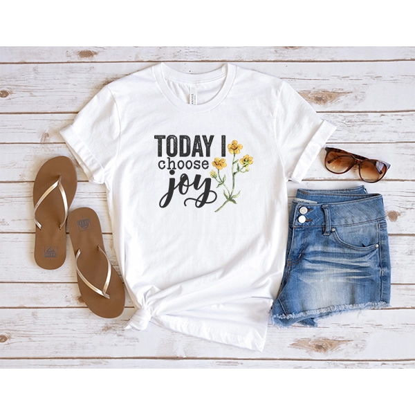 Today I Choose Joy Floral DTF Transfer