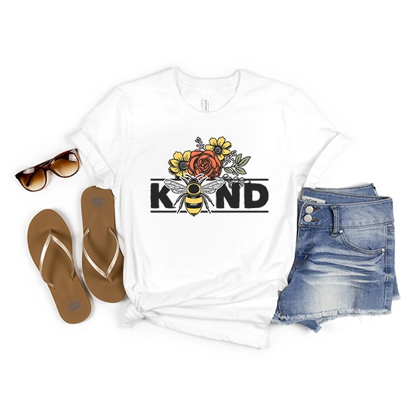 Bee Kind Flowers DTF Transfer
