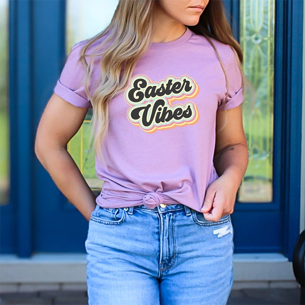 Easter Vibes Retro Script DTF Transfer