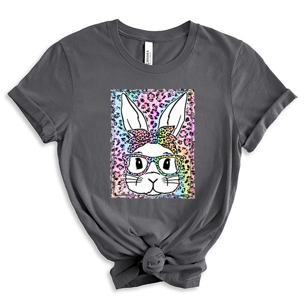 Rainbow Leopard Easter Bunny DTF Transfer