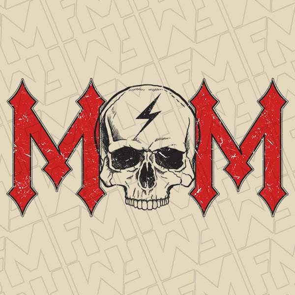 Rocker Mom Skull Mothers Day applied to a shirt