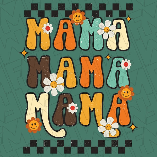 Boho Checker Mama Mothers Day applied to a shirt