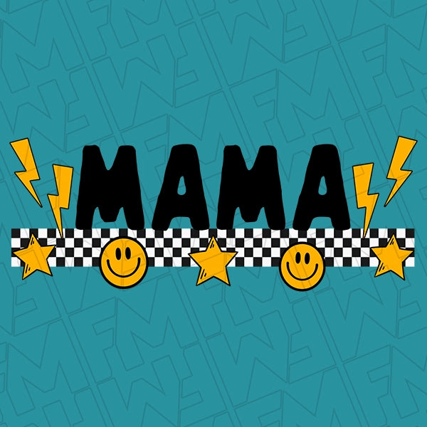 Mama Checker Smilies Mommy Me Mothers Day applied to a shirt