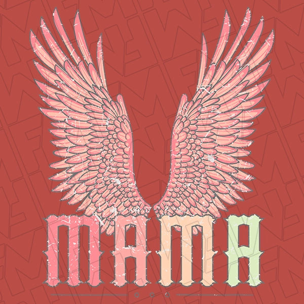 Rocker Mama Wings Mothers Day applied to a shirt