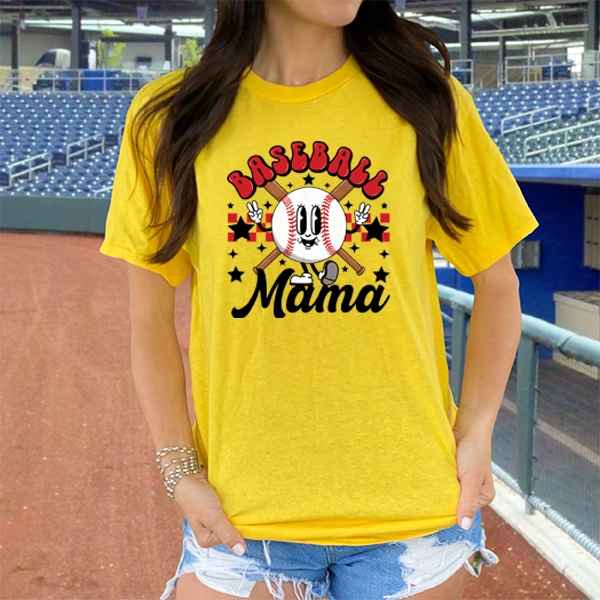 Retro Cartoon Baseball Mama Mothers Day DTF Transfer
