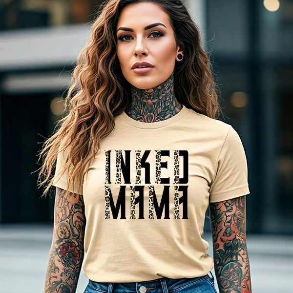 Inked Mama Leopard Tattooed Mom Mothers Day DTF Transfer
