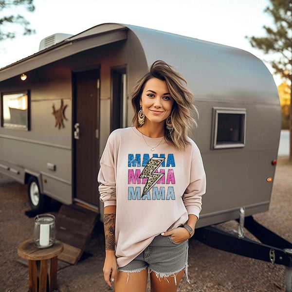 Stacked Mama Leopard Multicolor Mothers Day DTF Transfer