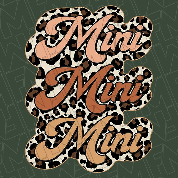 Leopard Stacked Mini Mommy Me Kids applied to a shirt