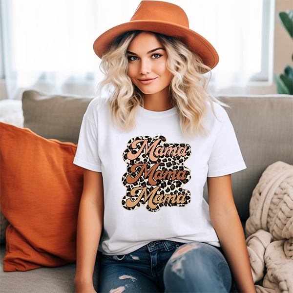 Leopard Stacked Mama Mommy Me Mothers Day DTF Transfer