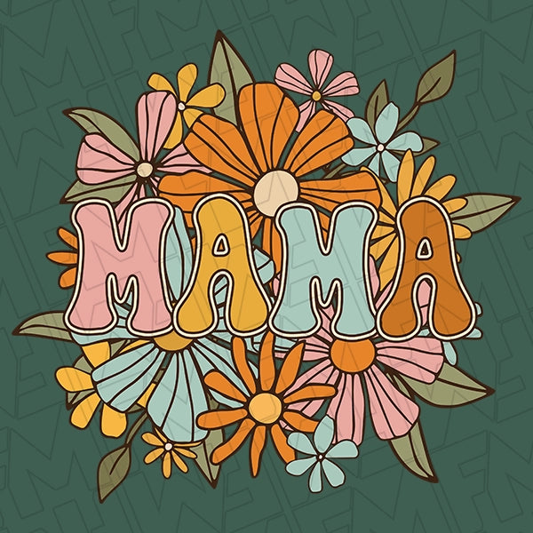 Boho Mama Flowers Mothers Day applied to a shirt