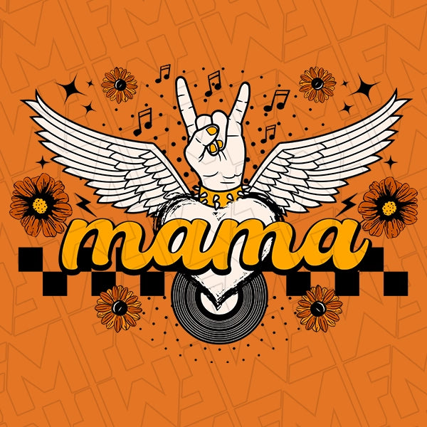 Rock N Roll Mama Mothers Day applied to a shirt
