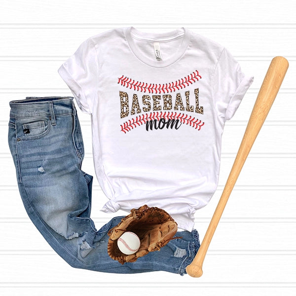Leopard Baseball Mom Stitches Mothers Day DTF Transfer