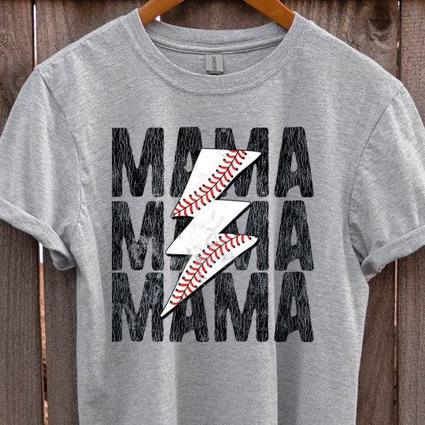 Baseball Mama Lightning Bolt Mothers Day DTF Transfer