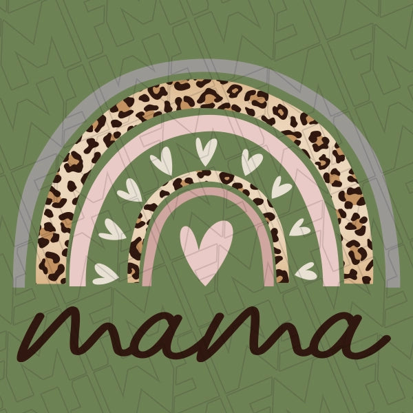 Boho Mama Leopard Rainbow Mommy Me Mothers Day applied to a shirt