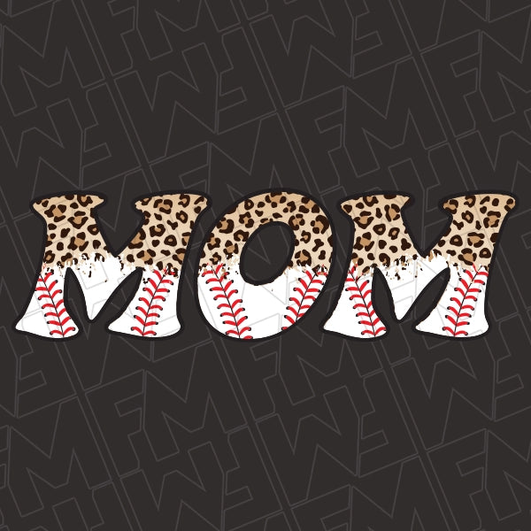 Leopard Fadeout Baseball Mom Mothers Day applied to a shirt