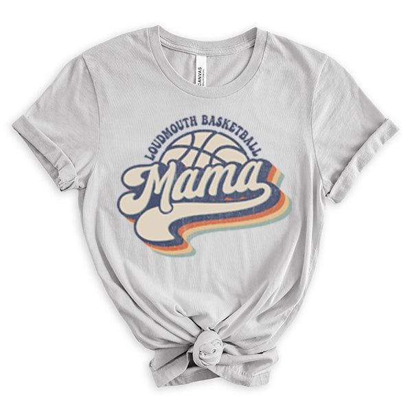 Retro Script Loudmouth Basketball Mama Basketball Mom DTF Transfer
