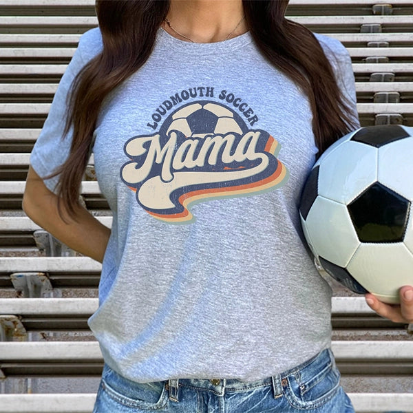 Retro Script Loudmouth Soccer Mama Soccer Mom DTF Transfer