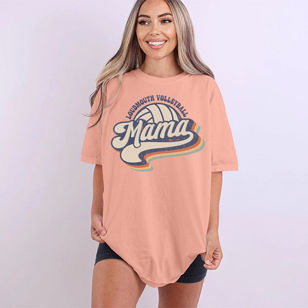 Retro Script Loudmouth Volleyball Mama Volleyball Mom DTF Transfer