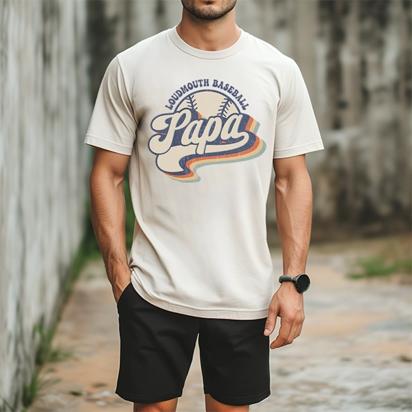 Retro Loudmouth Papa Baseball Dad Father's Day DTF Transfer