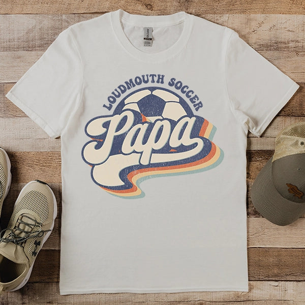 Retro Loudmouth Papa Soccer Dad Father's Day DTF Transfer