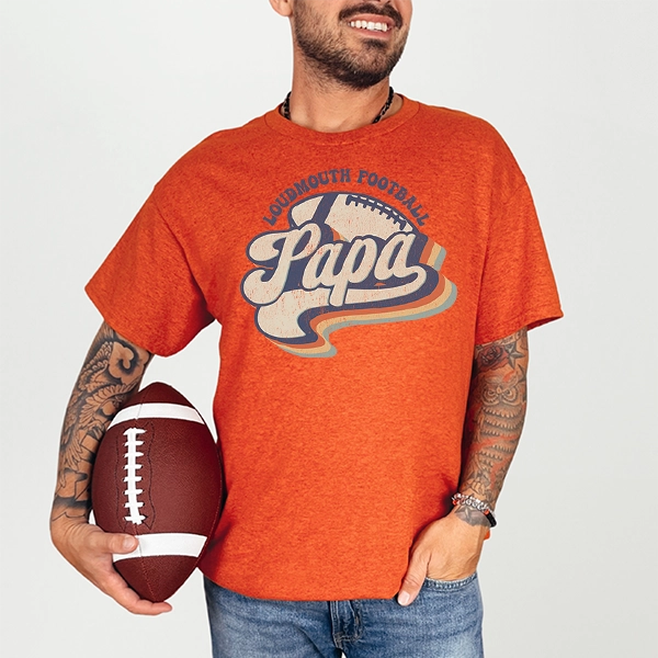 Retro Loudmouth Papa Football Dad Father's Day DTF Transfer