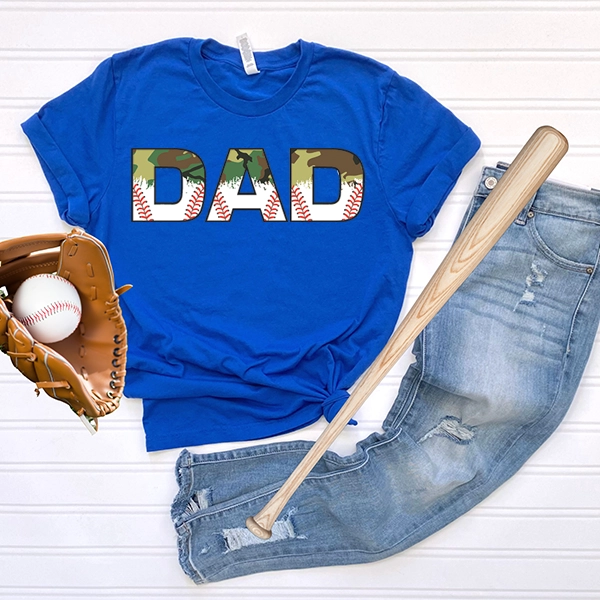 Camo Baseball Dad Father's Day DTF Transfer