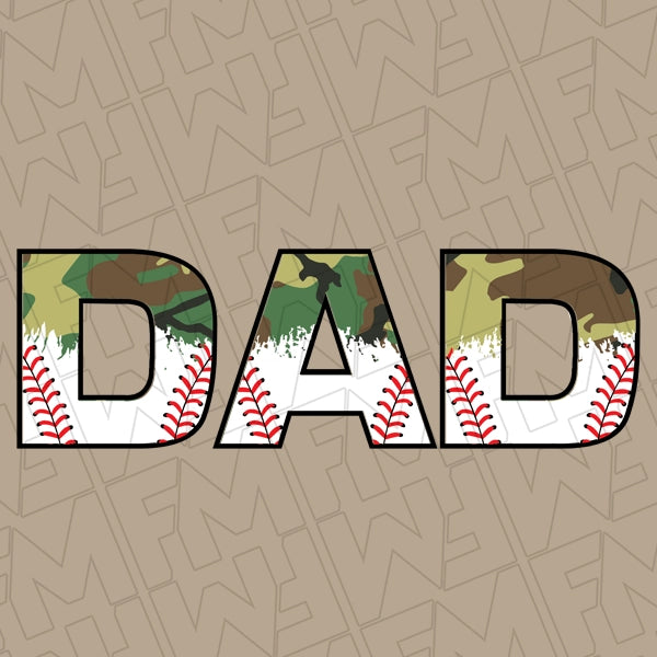 Camo Baseball Dad Father's Day DTF Transfer