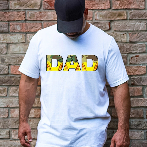 Camo Softball Dad Father's Day Transfer