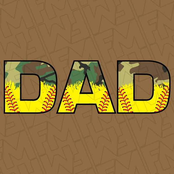 Camo Softball Dad Father's Day Transfer