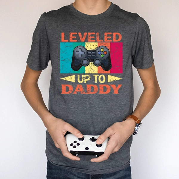 Leveled Up to Daddy New Dad Gamer Fathers Day DTF Transfer