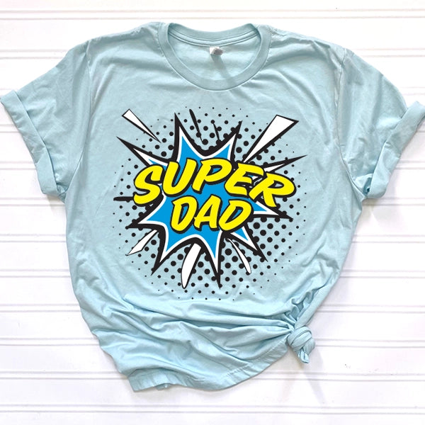 Super Dad Comic Superhero Father's Day DTF Transfer