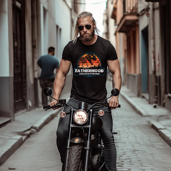 Fatherhood Like a Walk in the Park Dinosaur Funny Father's Day DTF Transfer