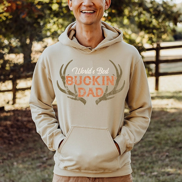 World's Best Buckin Dad Deer Antlers Hunting Dad Funny Father's Day DTF Transfer