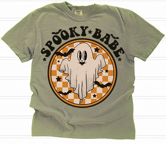 Spooky Babe Retro Cartoon Ghost Halloween DTF Transfer