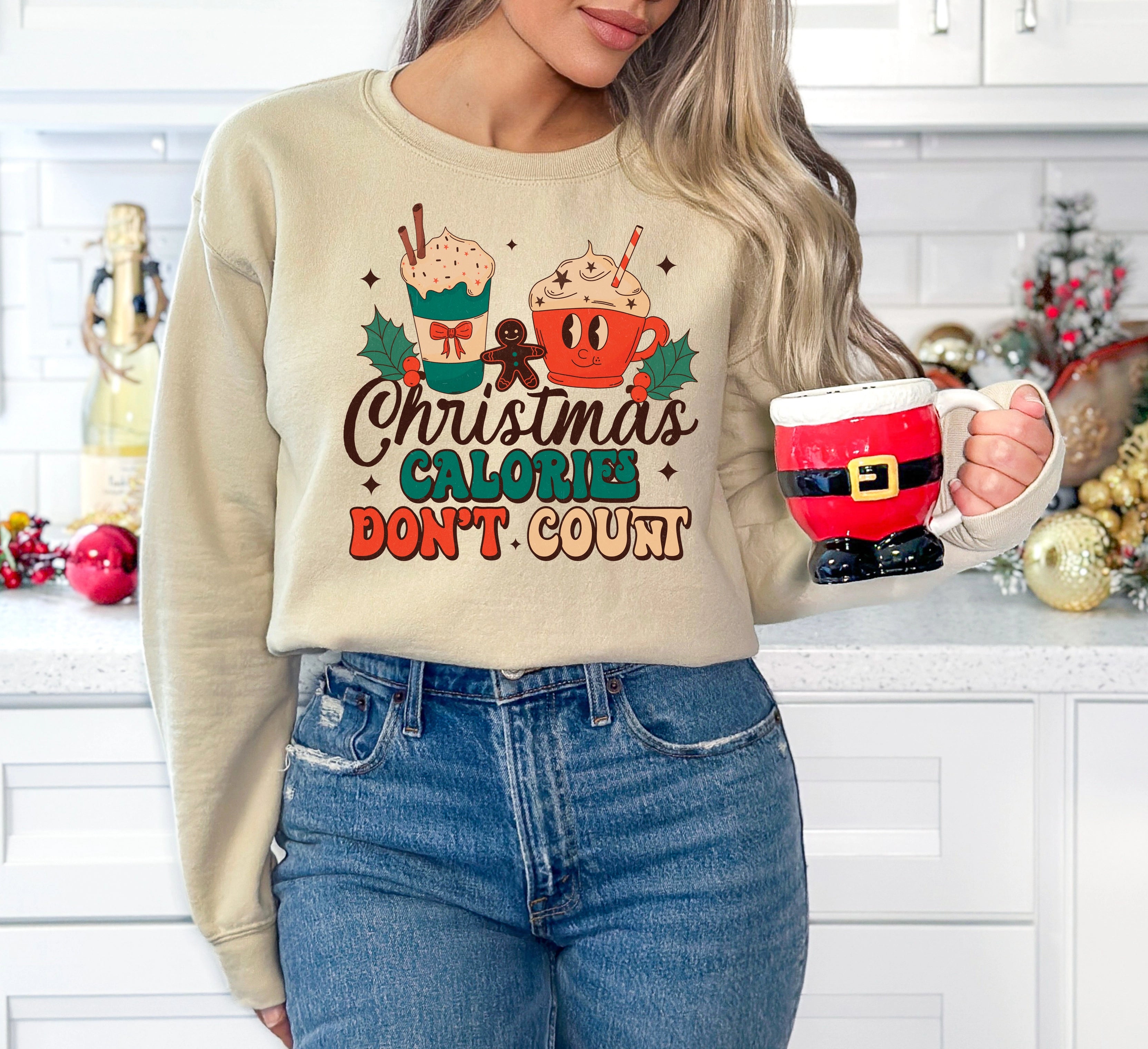 Christmas Calories Don't Count Retro Christmas DTF Transfer