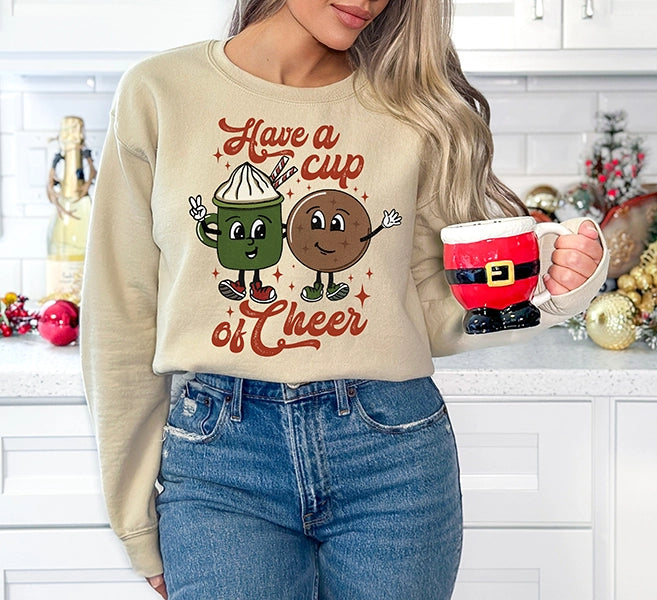 Have a Cup of Cheer Hot Cocoa & Cookies Christmas DTF Transfer