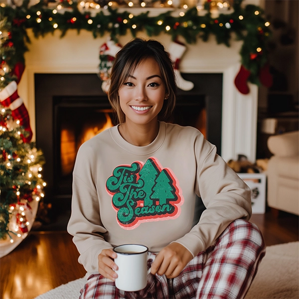 Retro Tis the Season Trees Christmas DTF Transfer