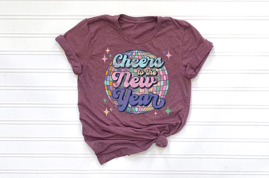 Cheers to the New Year Disco Ball New Year DTF Transfer